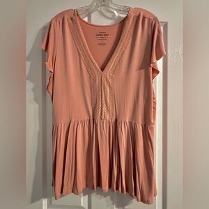 Torrid Super Soft Pink Flutter Sleeve Top - 3